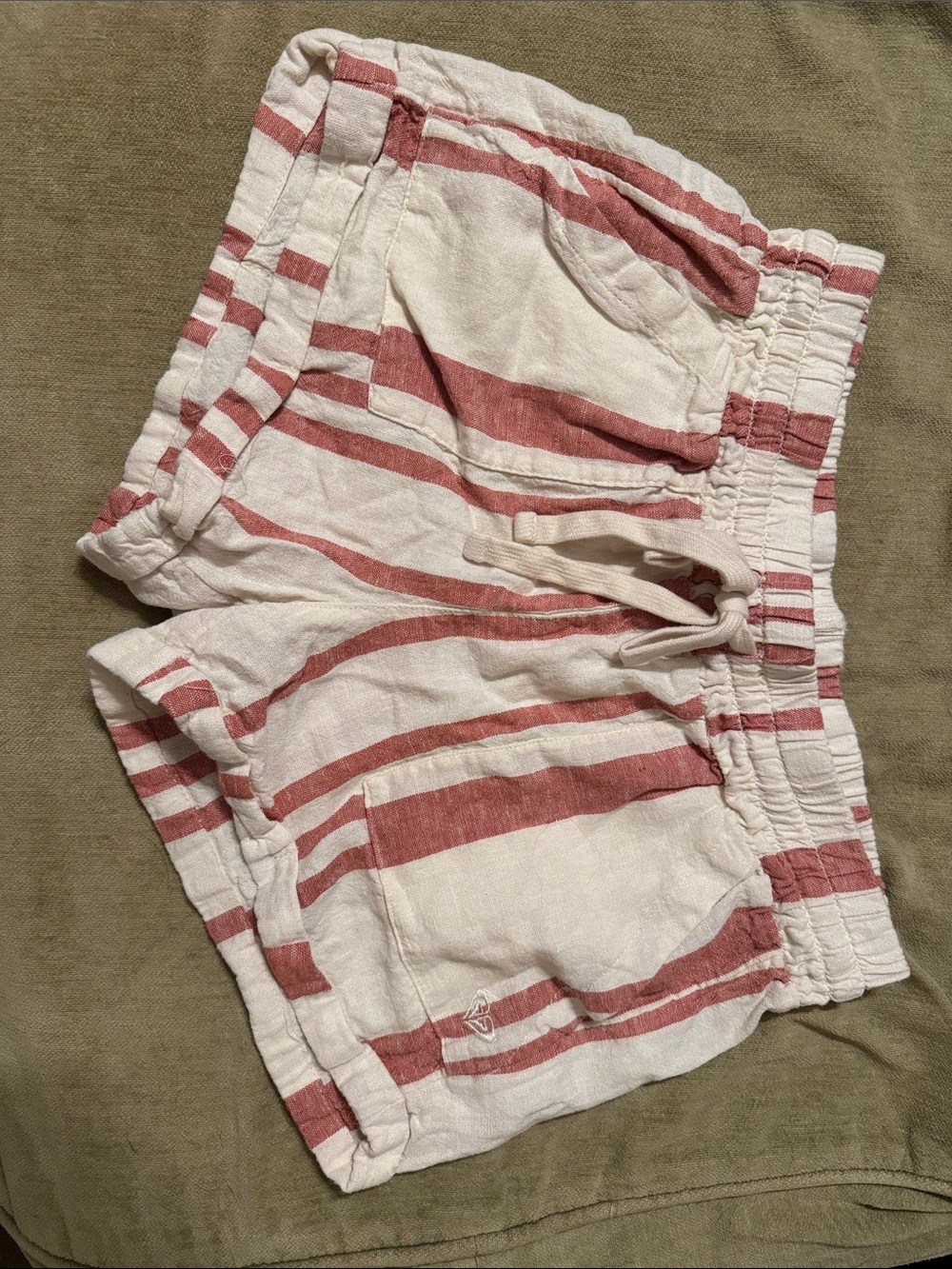 Roxy Pink and White Striped Women's Athletic Shorts